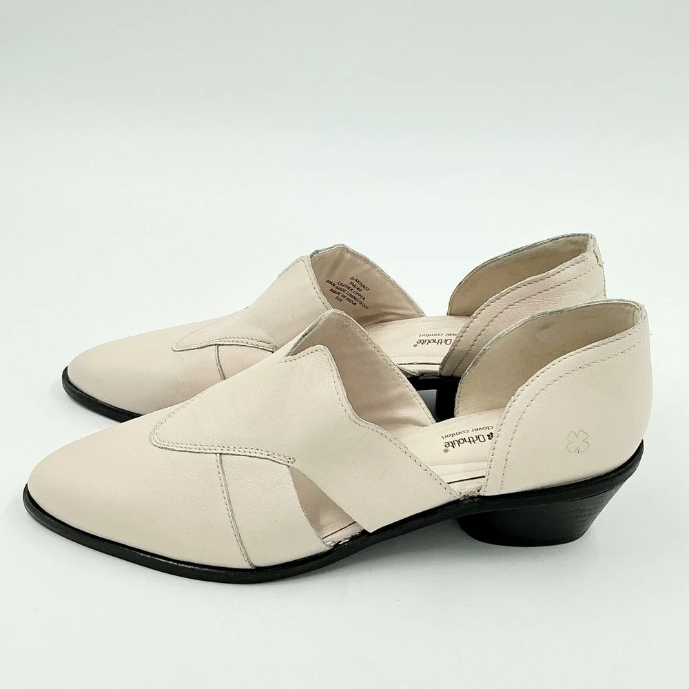 Lucky Brand Size 9 Beige Leather D'Orsay Block Heel Shooties NEW Minnsy $99
